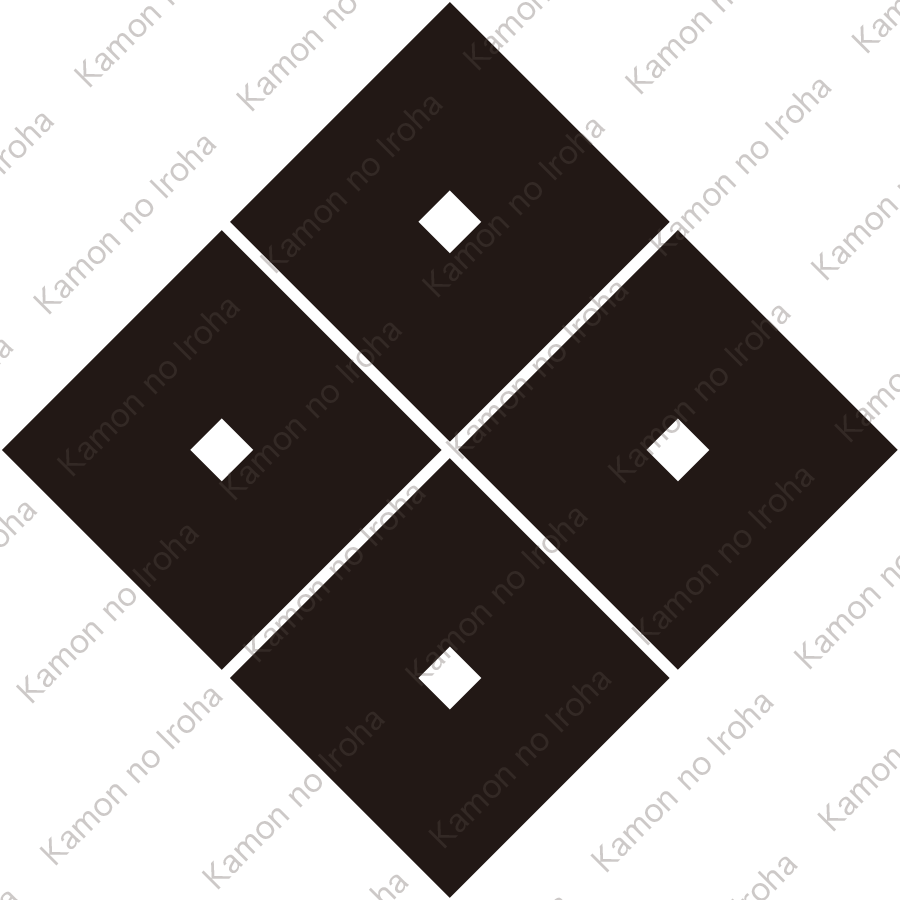 石見津和野藩亀井氏の定紋、丹波福知山朽木氏の家紋、但馬豊岡藩京極氏の定紋、讃岐多度津藩京極氏の定紋、肥前小城藩鍋島氏の替紋、播磨林田藩建部氏の替紋、下総国生実藩森川氏の替紋、旗本亀井氏、旗本朽木氏、旗本佐々木氏、旗本千田氏、旗本角倉氏、旗本勝部氏、旗本間宮氏、旗本野一色氏、旗本横田氏、旗本横川氏、旗本三上氏、旗本森川氏、旗本小西氏、旗本田付氏、旗本富田氏、旗本富永氏、旗本深尾氏、旗本三井氏、旗本猪飼氏
