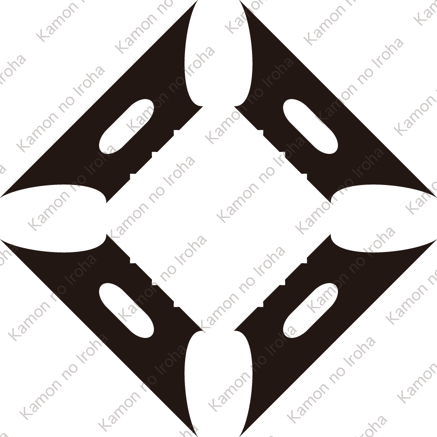 隅立て四つ三味駒紋