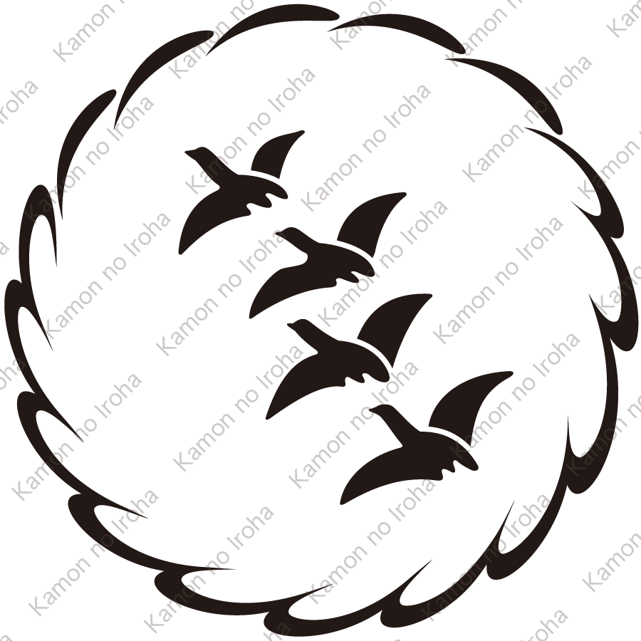 薄輪に四羽飛び雁紋