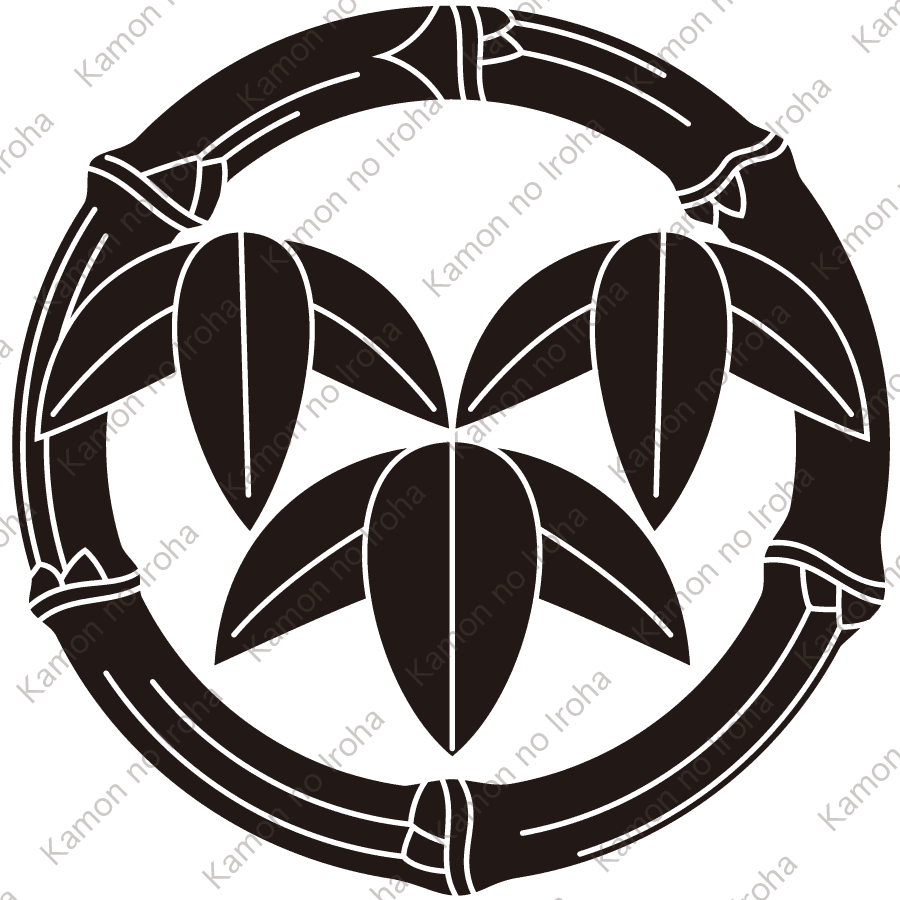 竹輪に変り三つ盛り笹紋