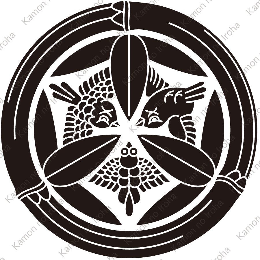 竹輪に九枚笹に雀紋