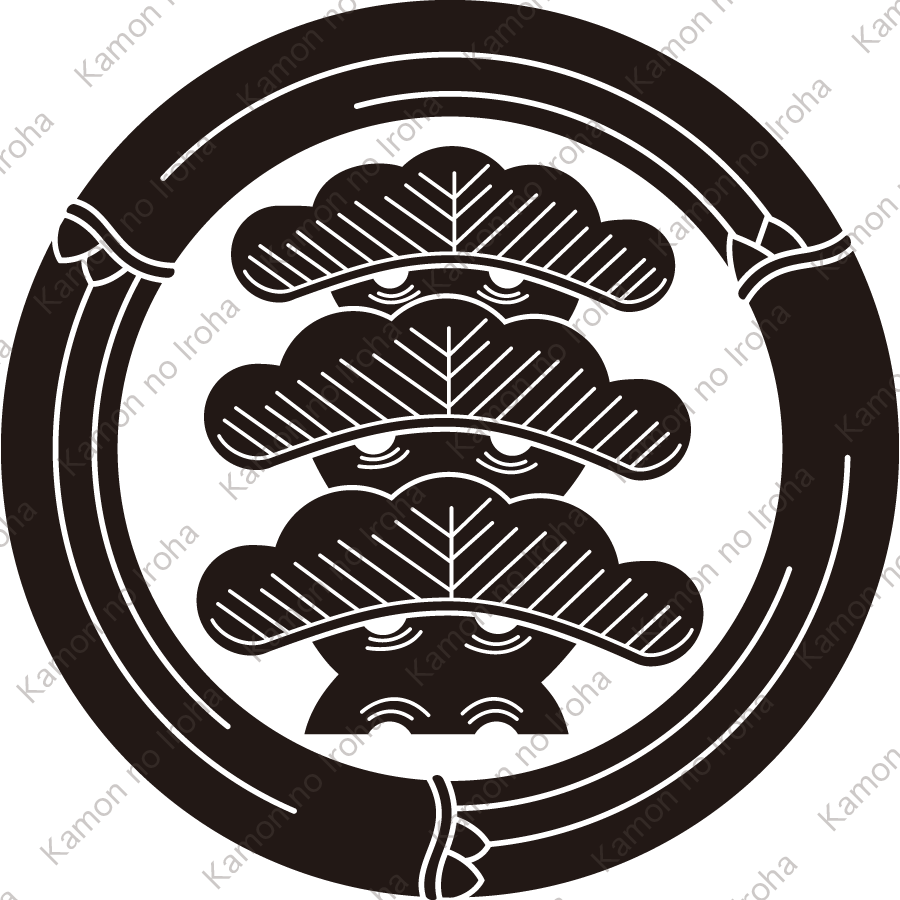 竹輪に三つ笠松紋