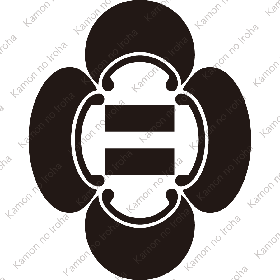 竪木瓜内に二つ引き紋