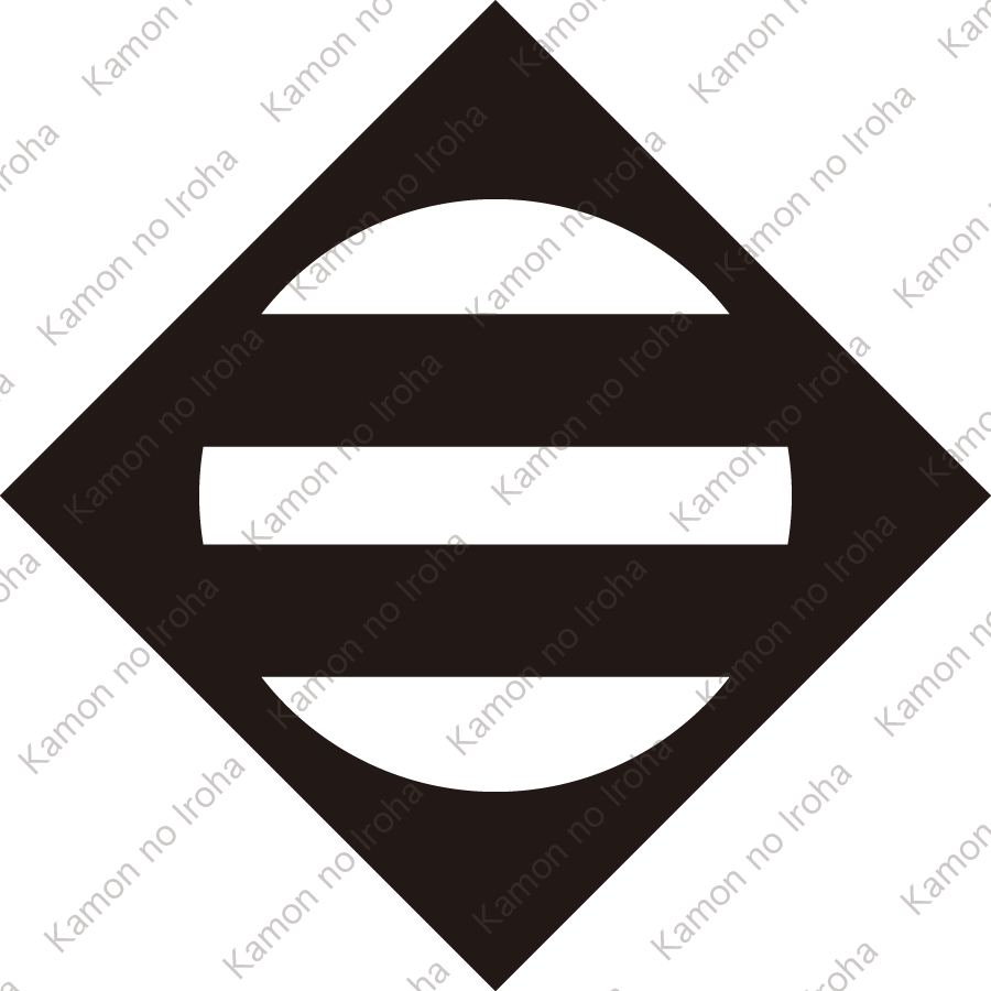 鉄砲角に二つ引き紋