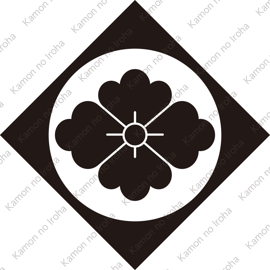 鉄砲角に花菱紋