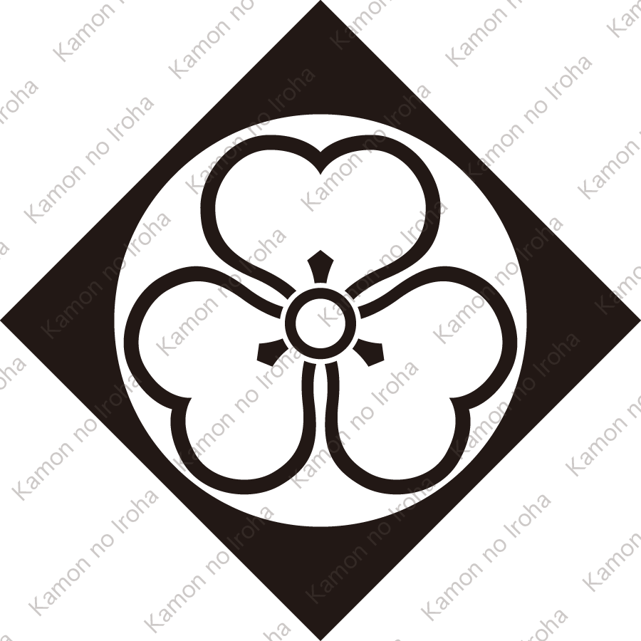 鉄砲角に陰片喰紋