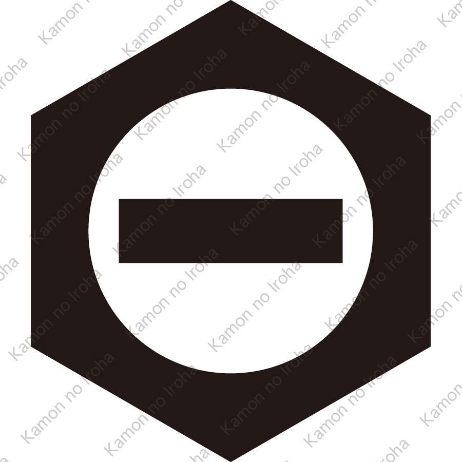 鉄砲亀甲に一つ引き紋