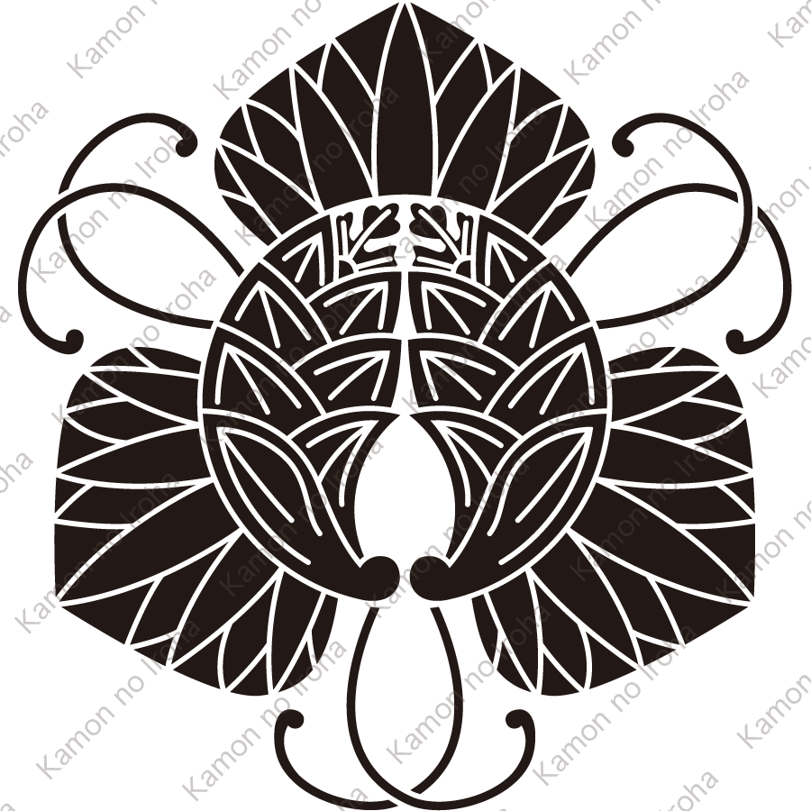 蔓三つ葵に抱き茗荷紋