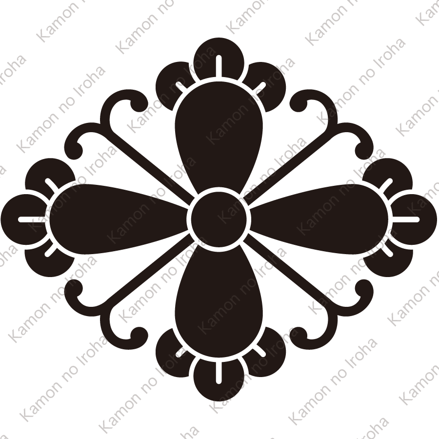蔓四つ丁子菱紋