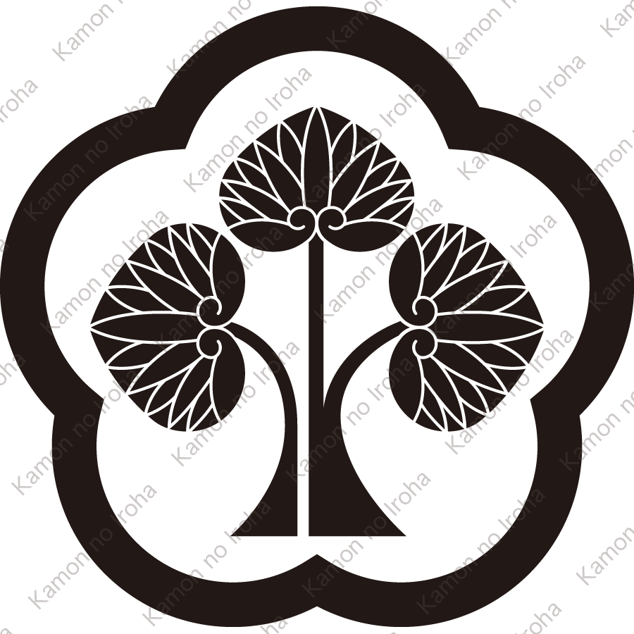 梅輪に左離れ立ち葵紋