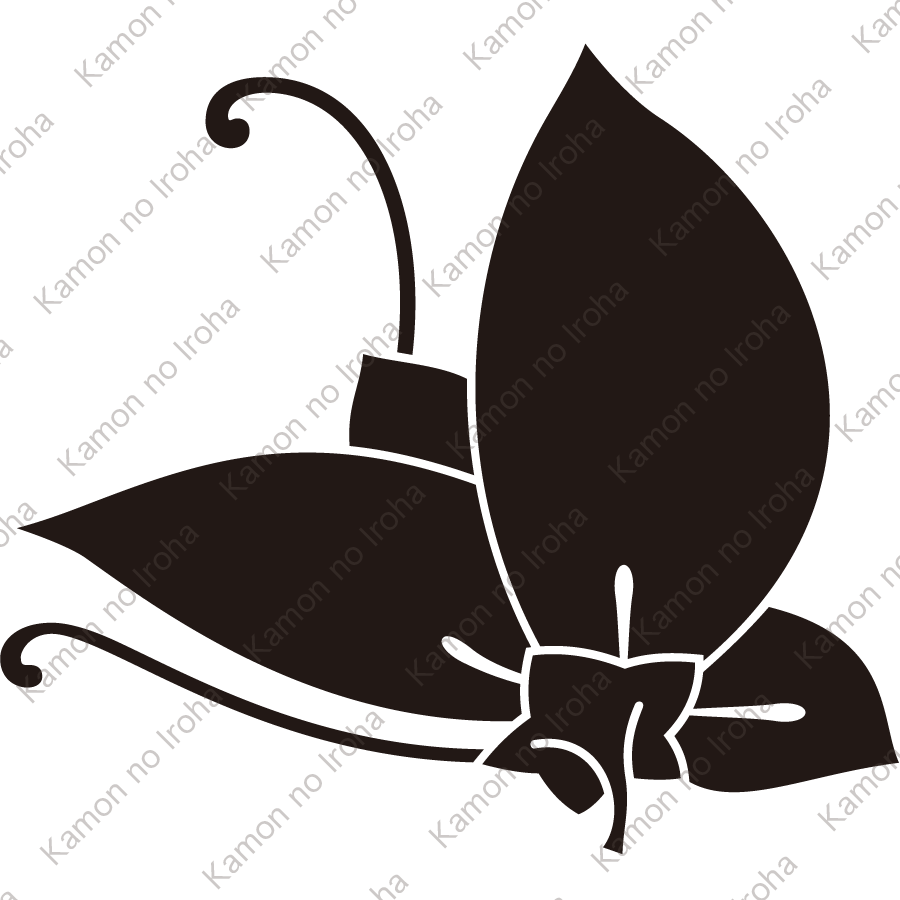 裏桔梗飛び蝶紋