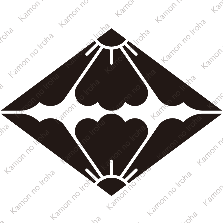 割り対い花菱紋