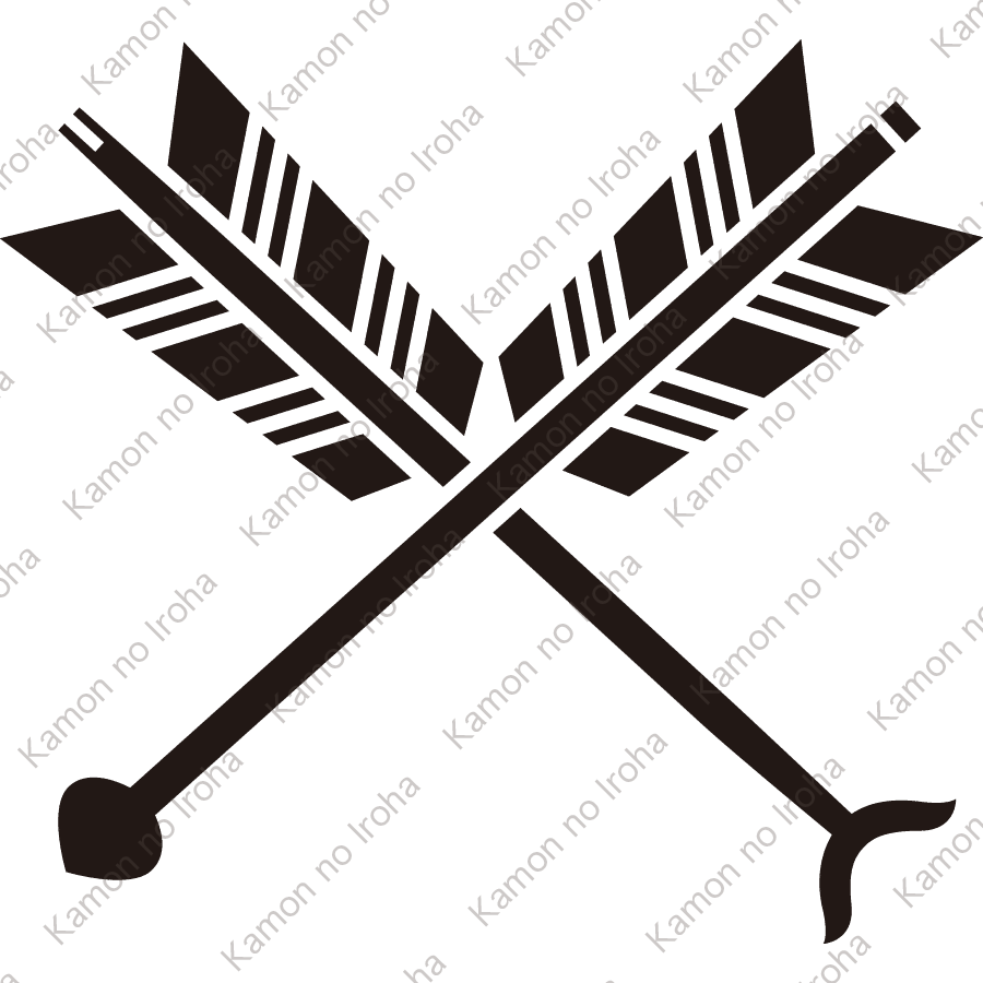 矢尻付き違い矢紋