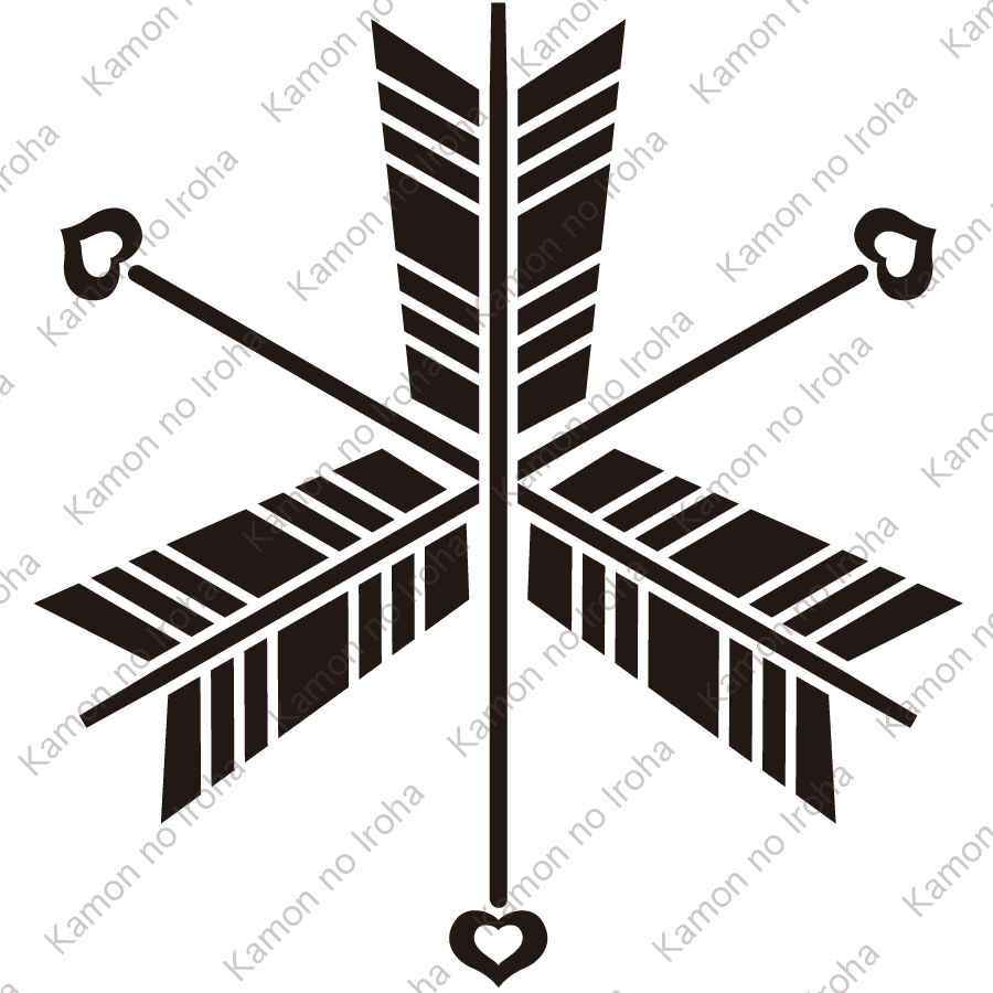 矢尻付き三本違い矢紋