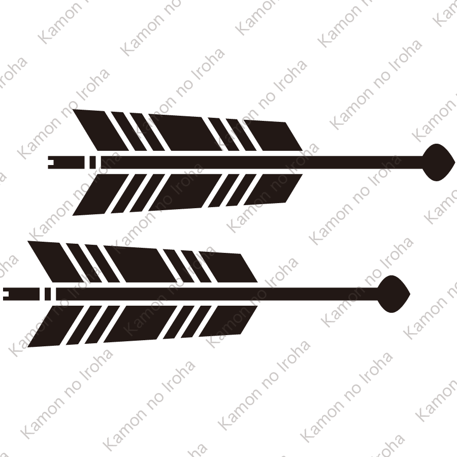 矢尻付き横二本矢紋