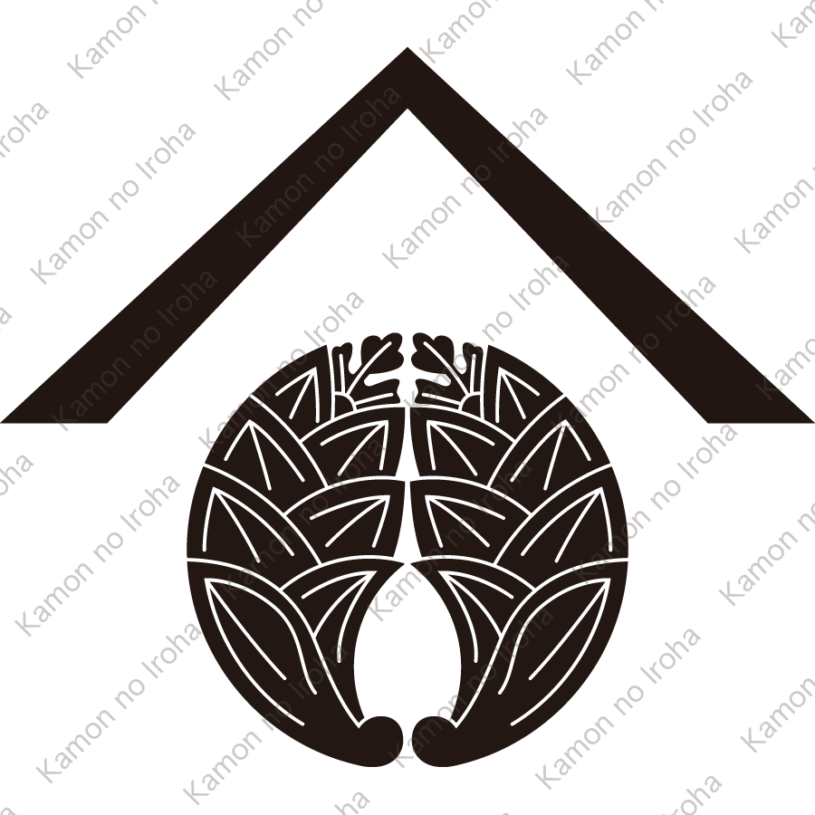 山形に抱き茗荷紋