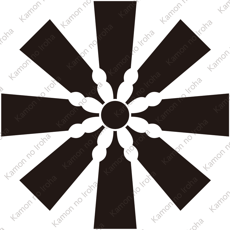 八つ羽子板車紋