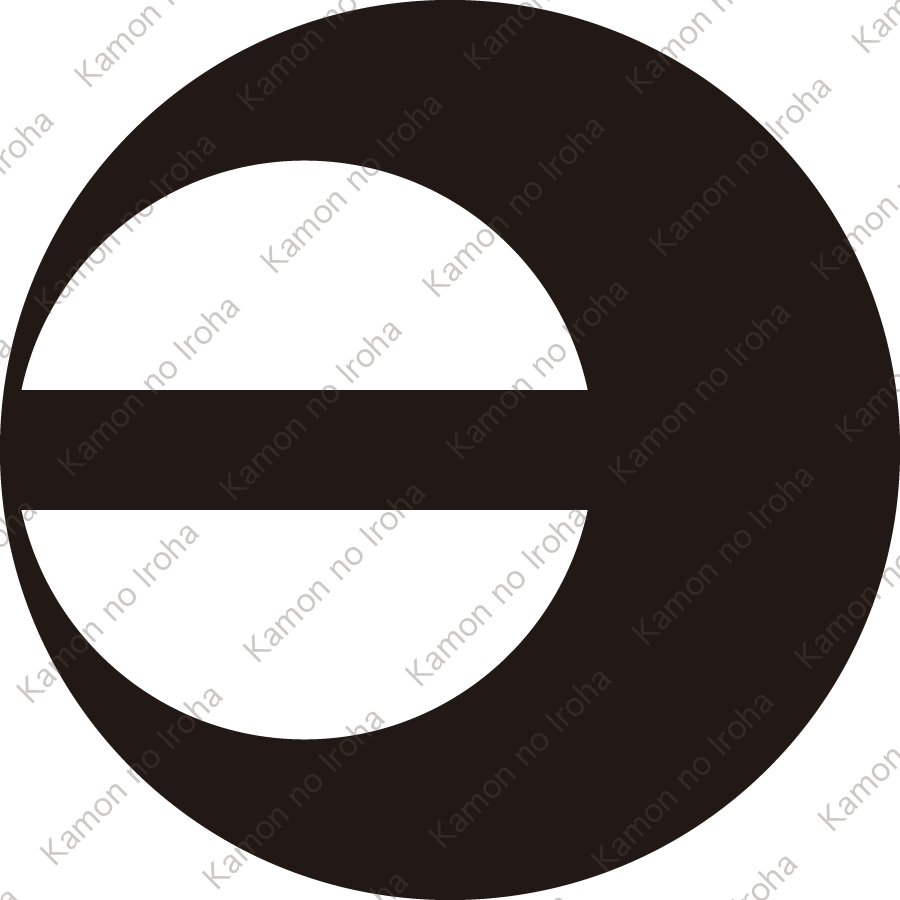 横半月に一つ引き紋