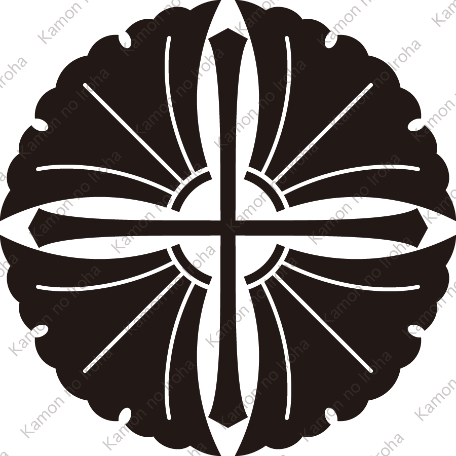 四つ銀杏に十字剣紋