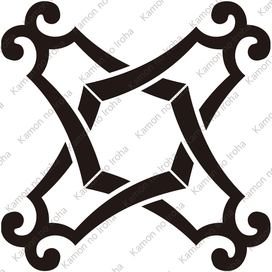 四つ組み琴柱紋