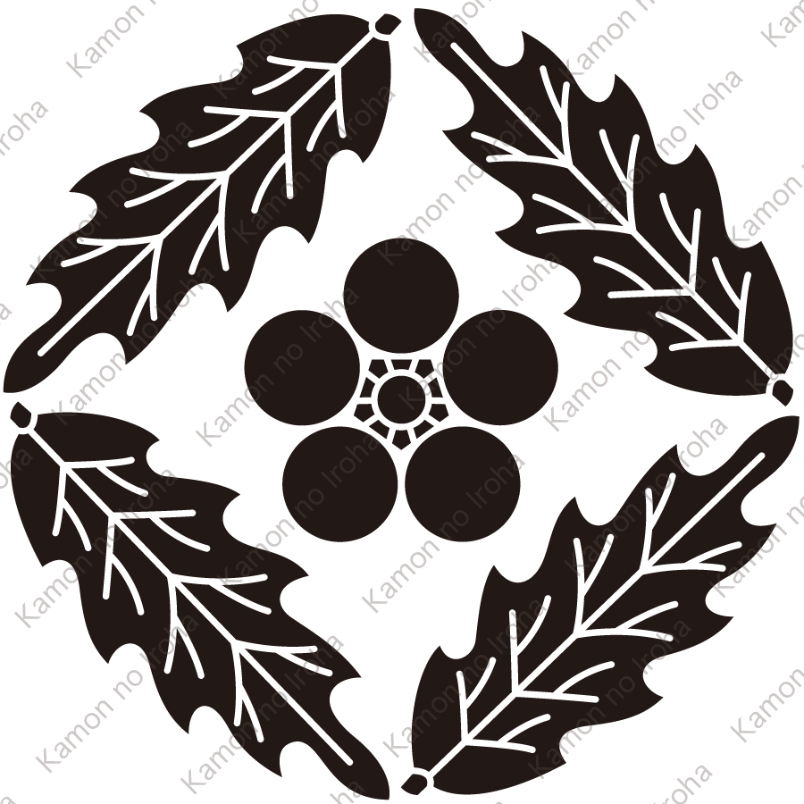 四つ追い柊に梅鉢紋
