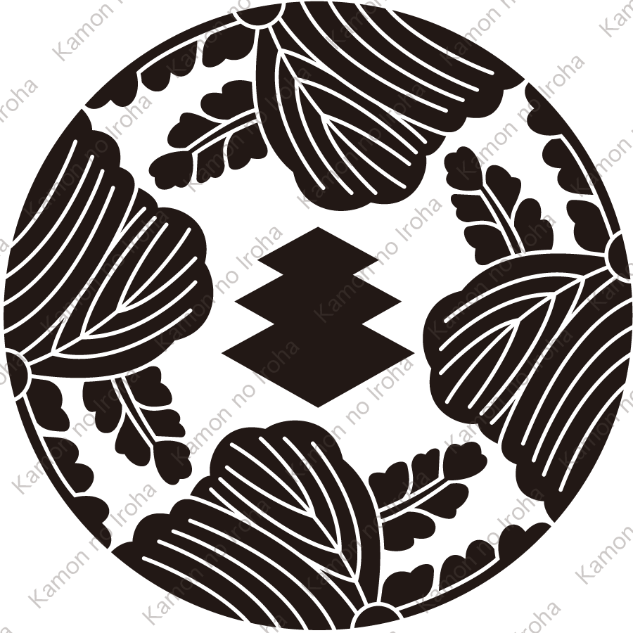 四つ割り桐に三階菱紋