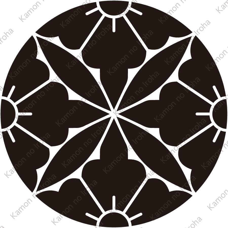四つ割り七宝に花菱紋