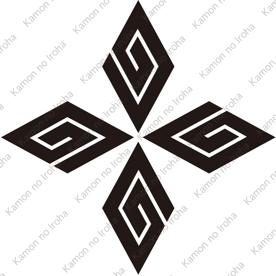 四つ寄せ稲妻菱紋