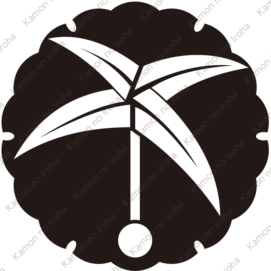 雪持ち地抜き羽根紋