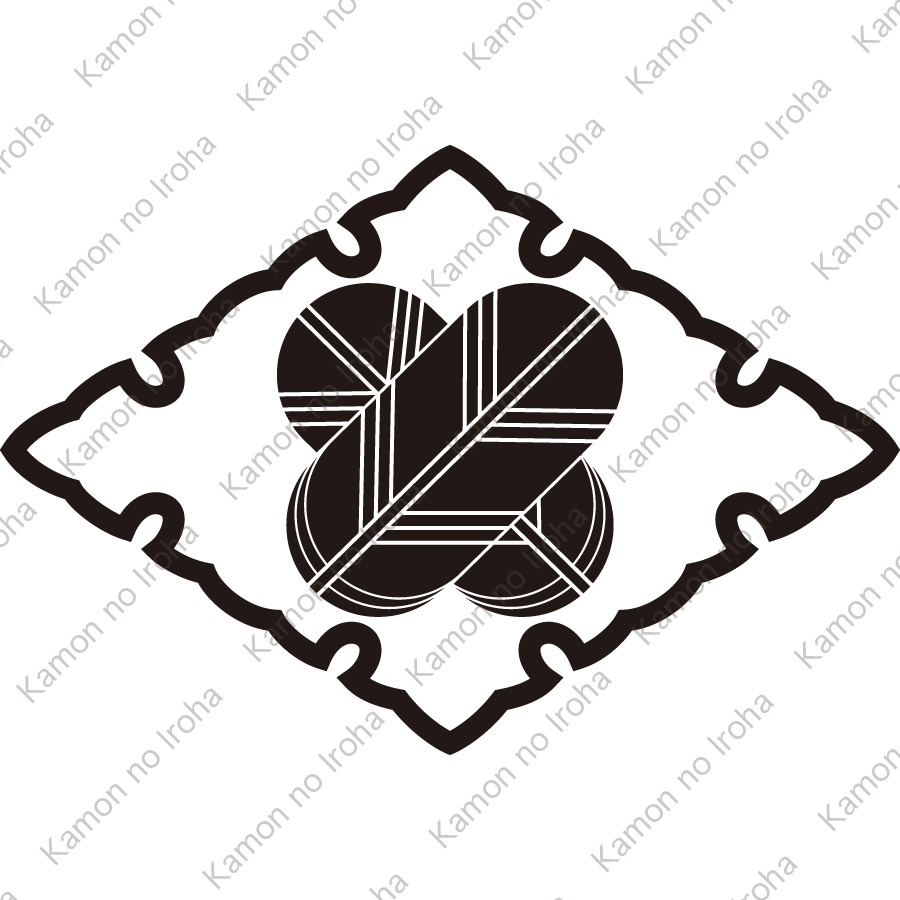 雪輪菱に違い鷹の羽紋