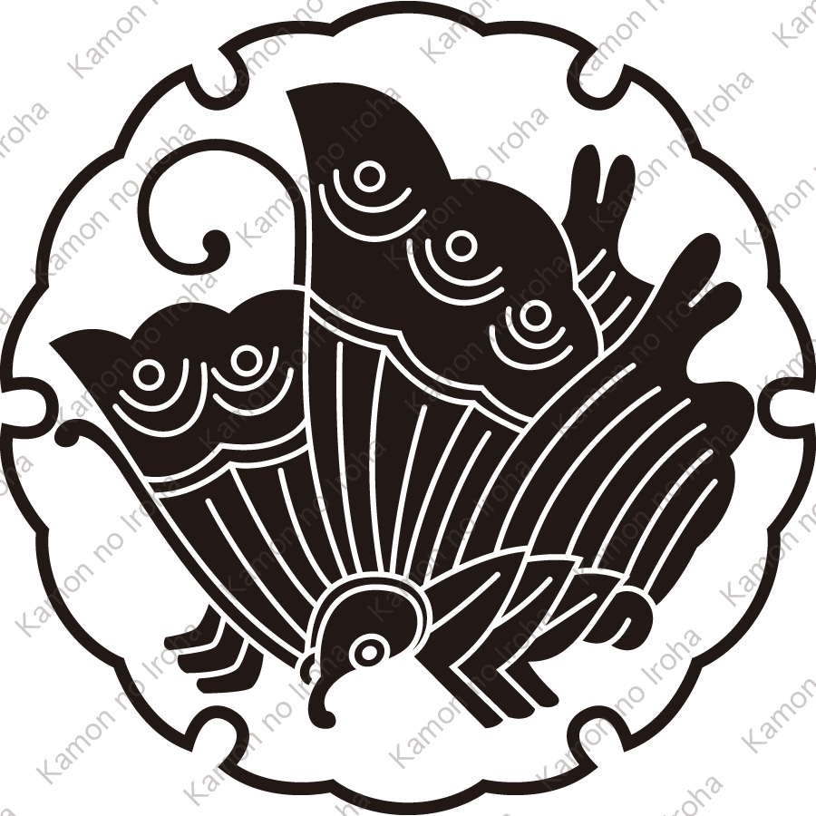 雪輪に揚羽蝶紋