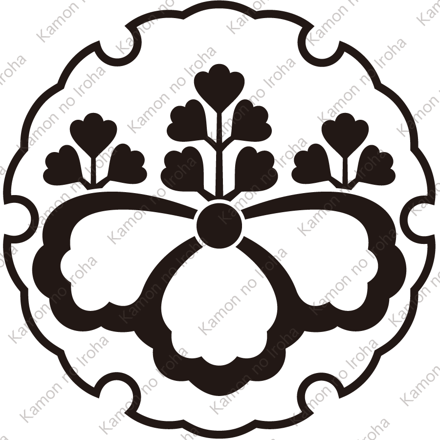 雪輪に中陰五三桐紋