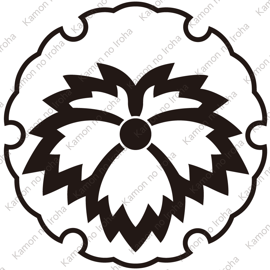 雪輪に中陰鬼蔦紋