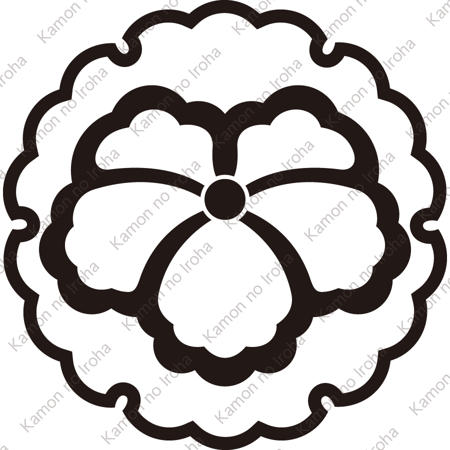 雪輪に中陰蔦紋