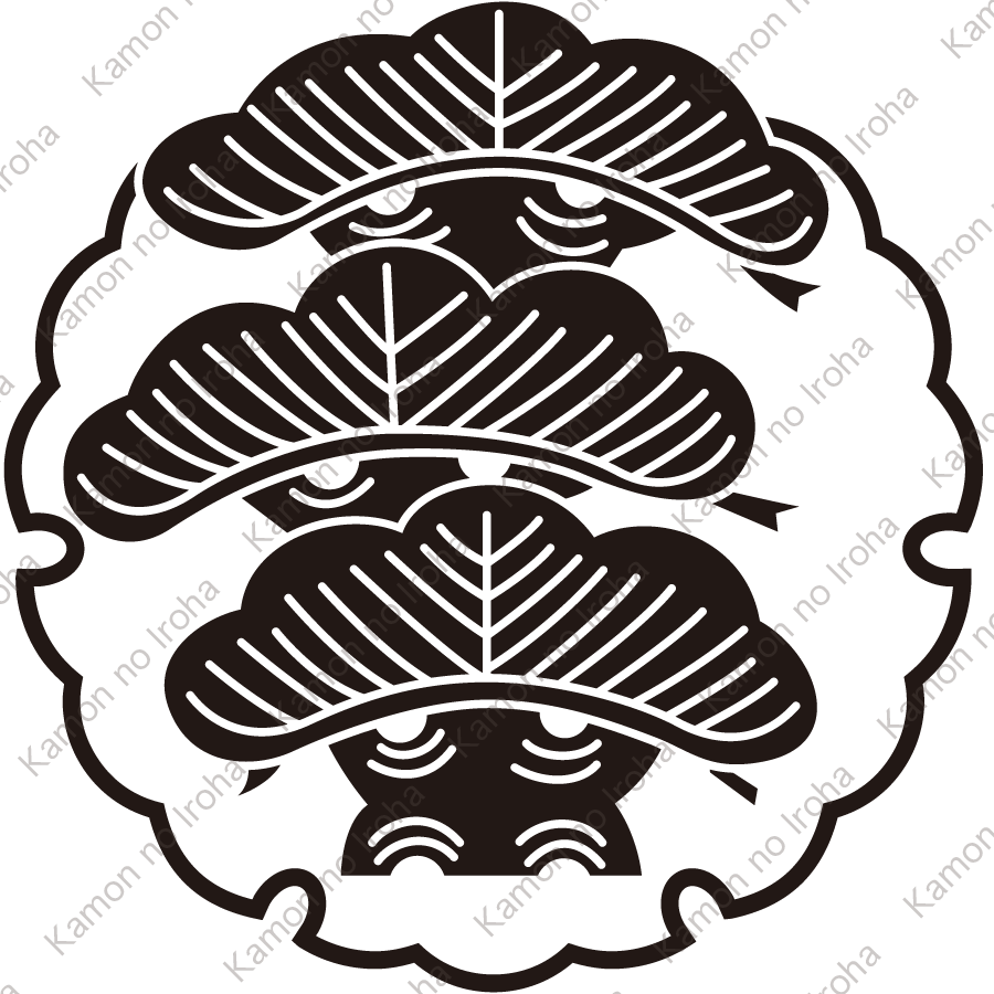 雪輪に出左三階松紋
