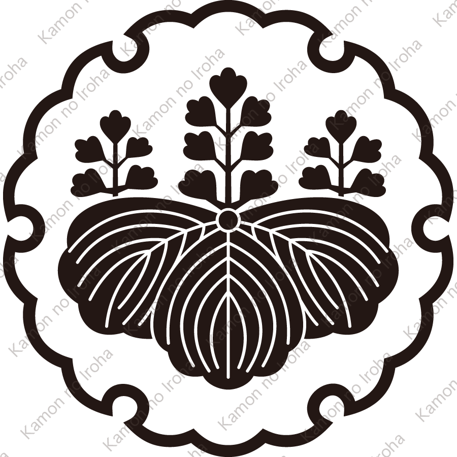 雪輪に五七桐紋