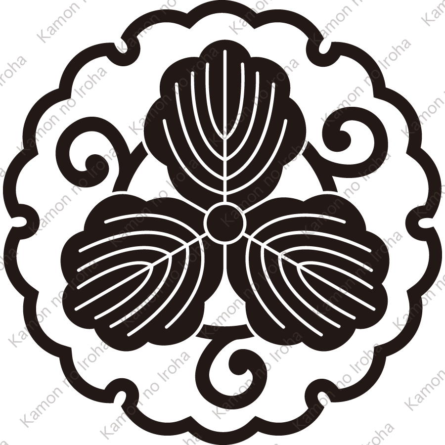 雪輪に五徳柏紋