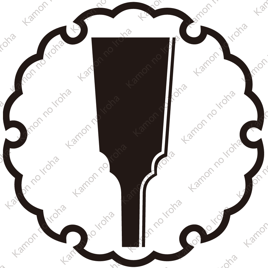 雪輪に羽子板紋