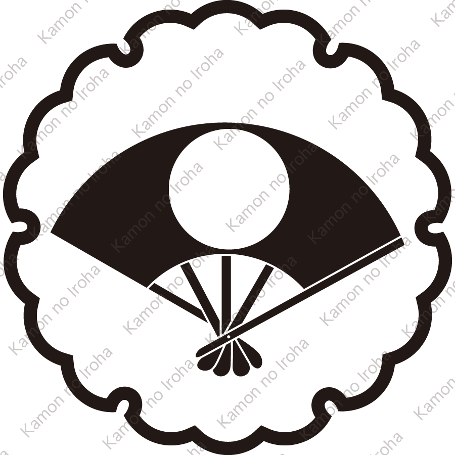 雪輪に日の丸扇紋