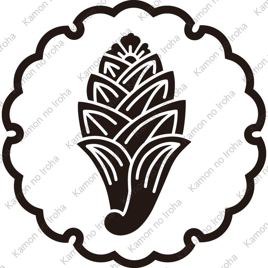 雪輪に一つ茗荷紋