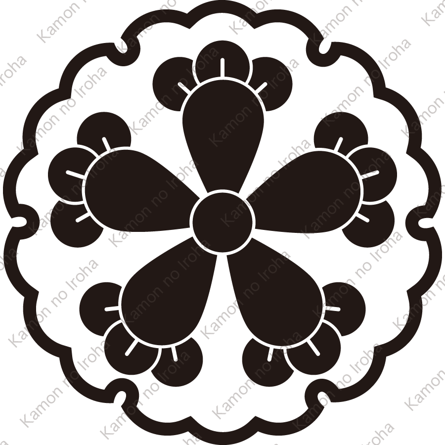 雪輪に五つ丁子紋