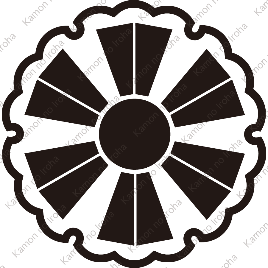 雪輪に十二日足紋