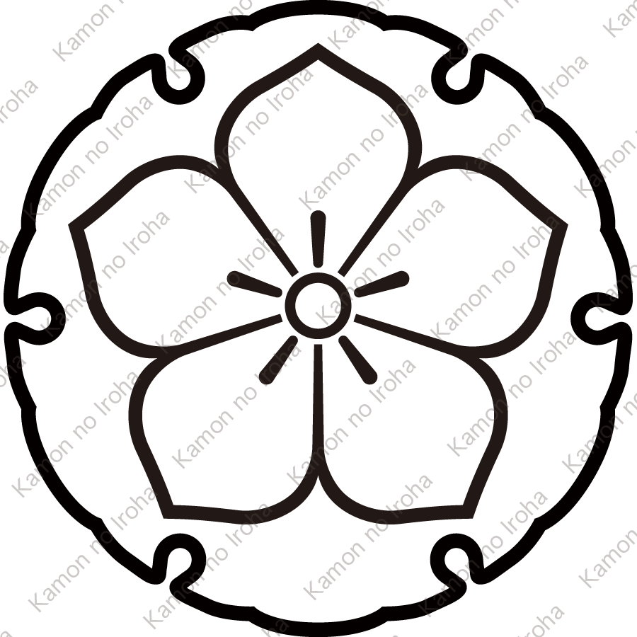 雪輪に蔭桔梗紋
