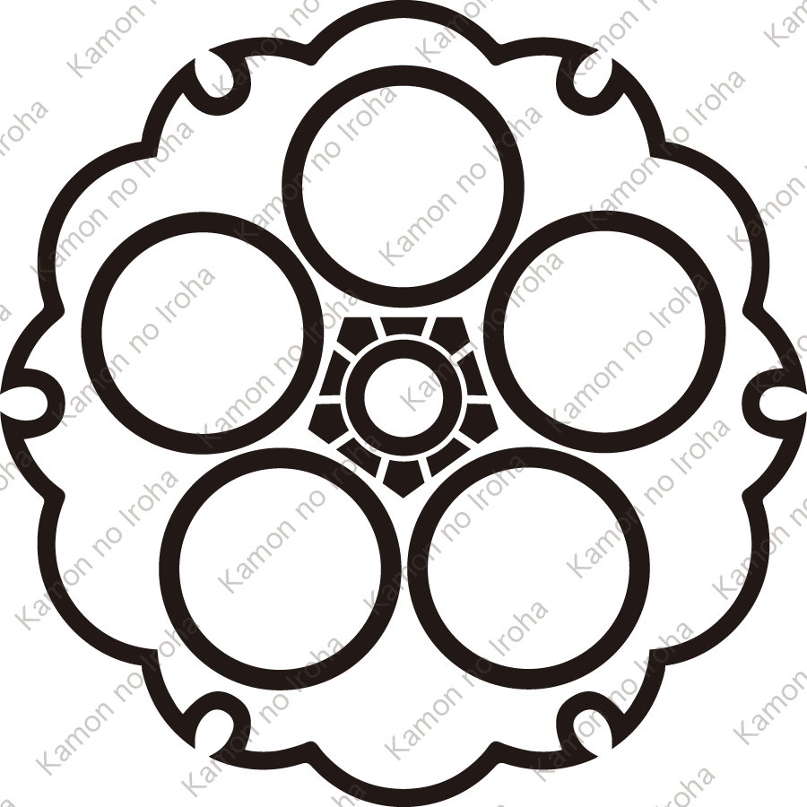 雪輪に陰梅鉢紋