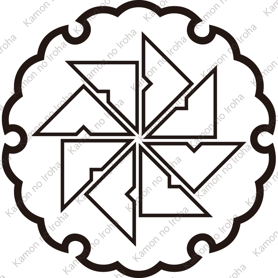 雪輪に陰四つ目車紋