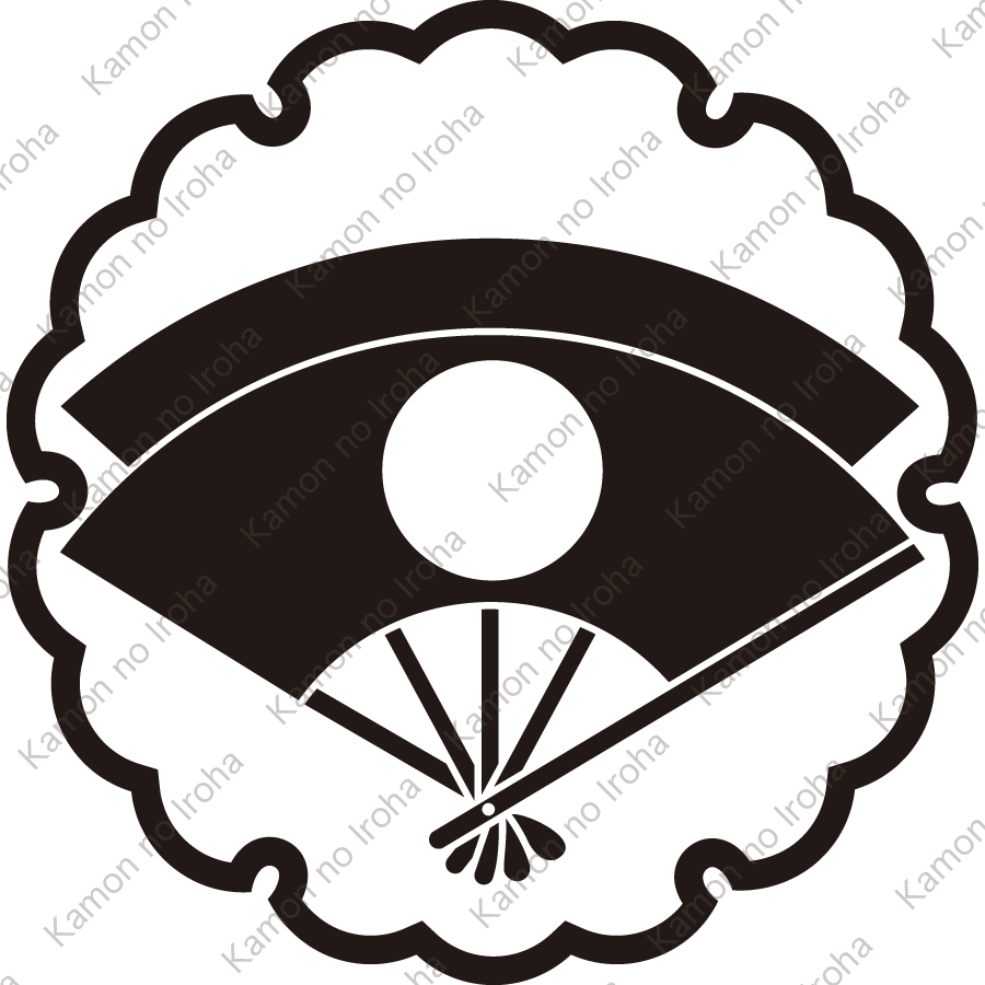 雪輪に重ね日の丸扇紋