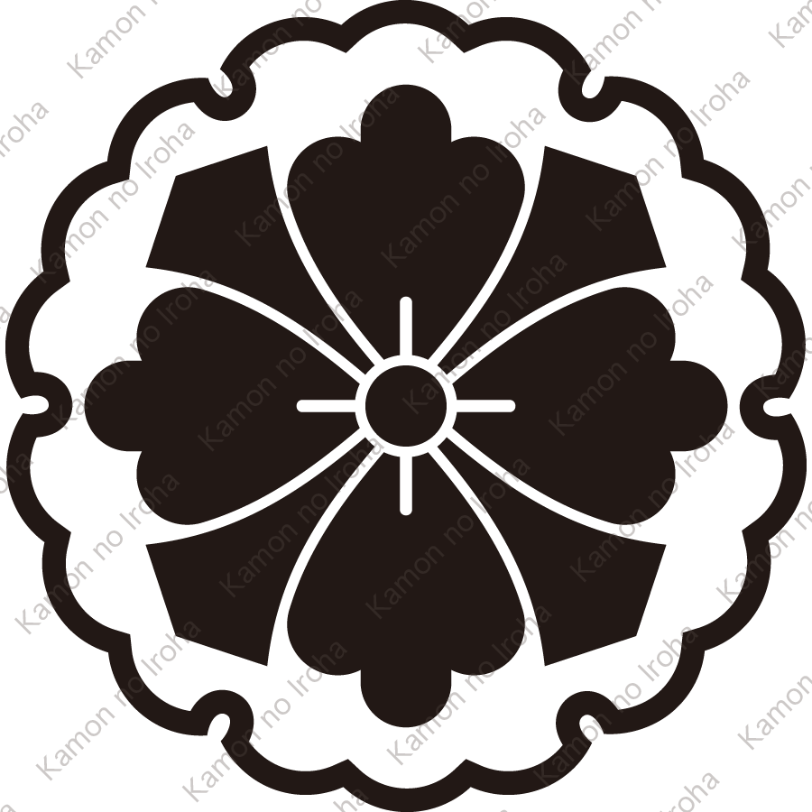 雪輪に剣花角紋