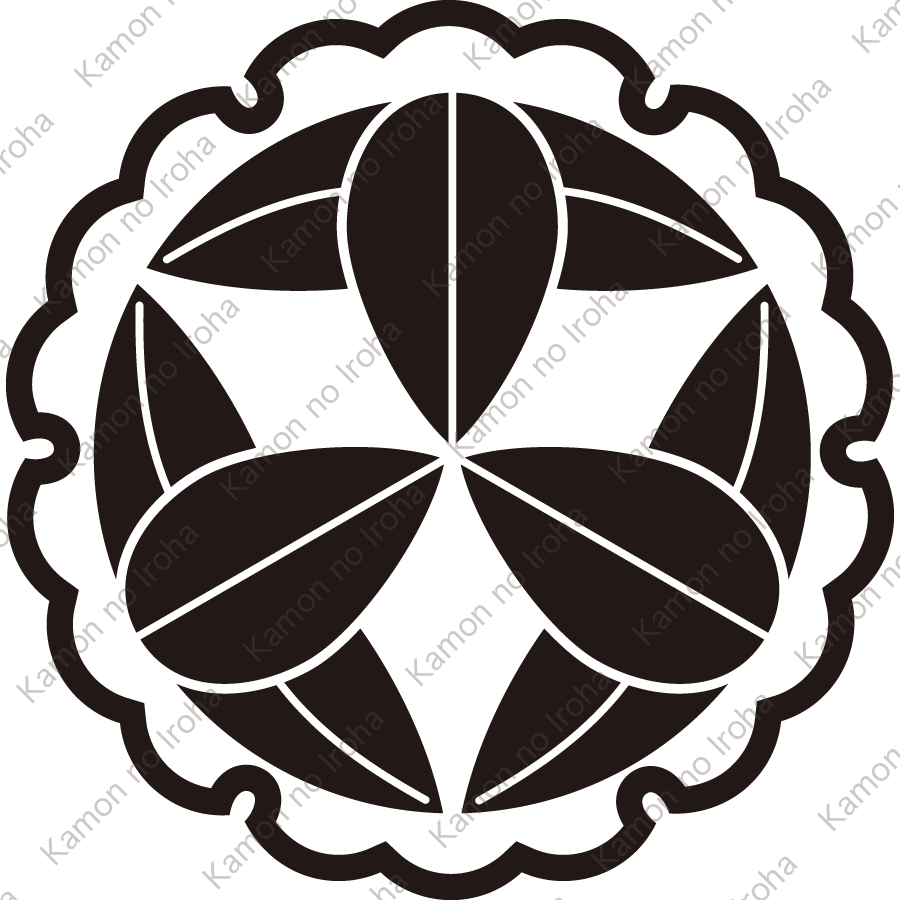 雪輪に九枚笹紋