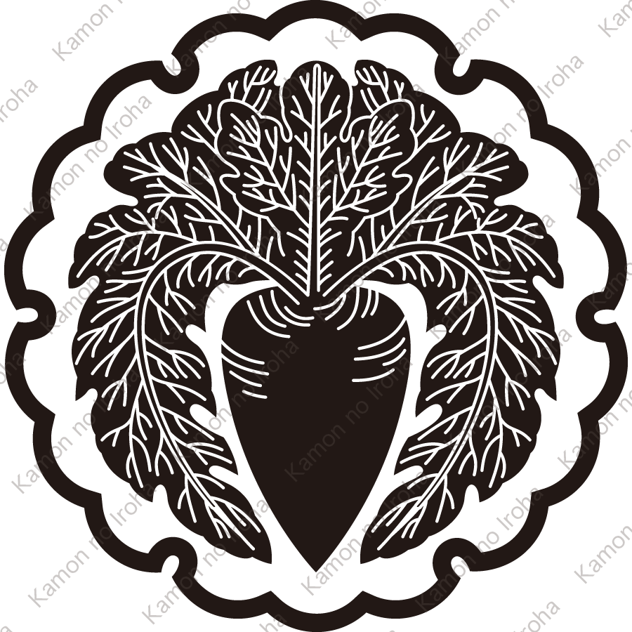 雪輪に真向き大根紋