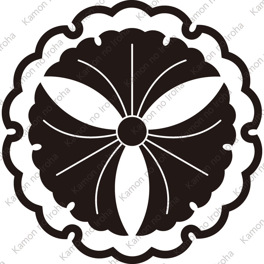 雪輪に三つ銀杏紋